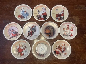 Lote de 10 platos de Navidad Norman Rockwell Knowles vintage usados 8 1/4" - Imagen 1 de 18