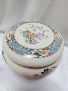 Vintage Lenox Ming Birds Candy Trinket Jar Container With Lid Black Mark Ceramic - Picture 1 of 14