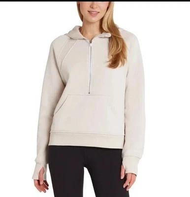 Acogedora sudadera con capucha Danskin para dama con media cremallera mixta, Moonbeam (bronceado), talla M totalmente nueva Foto 1 de 4