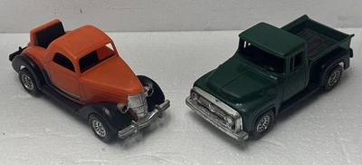2 VTG Strombecker USA 7" Plastic Cars 1936 Ford Coupe Hot Rod 1956 Ford Pick Up - Image 1 of 4