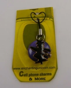 Witch Halloween Glitter Cell Phone Charm cellphone purple black - Picture 1 of 6