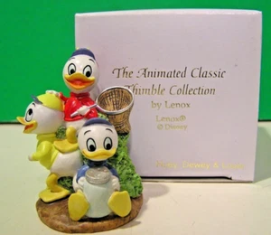 LENOX Disney HUEY DEWEY & LOUIE THIMBLE sculpture Donald Duck -- -- NEW in BOX - Picture 1 of 6