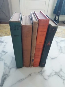 Vtg Lot 5 Youth And Adventure Books Decorative Moody Decor - Foto 1 di 20