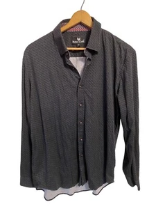Buttercloth Shirt Men XL Black Flip Cuff Long Sleeve Button Front Cotton - Picture 1 of 3