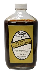 VTG McNess Super Strength Flavor Vanilla Extract XL 12oz Glass Bottle 60 70s NOS - Picture 1 of 5