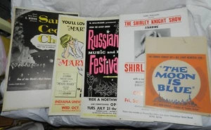 Lot of 5 Vintage Theater Window Card Posters - The Moon is Blue, Shirley Knight, - Picture 1 of 11