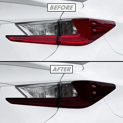 FOR 15-18 Lexus RC Tail Light Cutout & Rear Reflector SMOKE Vinyl Tint Overlay - Image 1 of 4