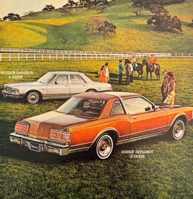 1977 Chrysler LeBaron Dodge Diplomat Advertisement Automobilia Vintage DWF15 - Image 1 of 2