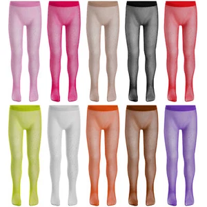 Kids Girls Figure Skating Pantyhose Glittery Rhinestones See-Through Footed Pant - Picture 1 of 132