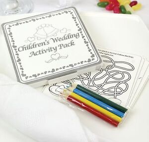 x10 WEDDING TABLE FAVOURS GIFT - COLOURING FUN ACTIVITY PACK / GAME PUZZLE BOOK