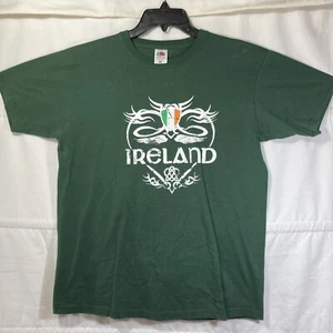 VTG Ireland Shirt Men’s Med Green Crew Graphic Tee Heart Crest St Patrick’s Day - Picture 1 of 8