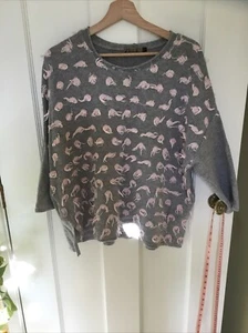 Fine Knit Grey And Pink Jumper - Picture 1 of 4