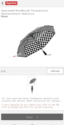 Supreme/ShedRain прозрачный клетчатый зонт * распродано * * подтвержденный заказ * - Изображение 1 из 3