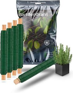 Gartiva® 6er Bindedraht Set - Wickeldraht grün - Blumenwickeldraht 