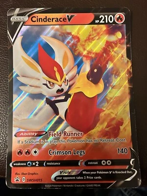 Cinderace V SWSH015 SWSH: Sword & Shield Promo Cards Jumbo Holo Pokémon - Image 1 of 2