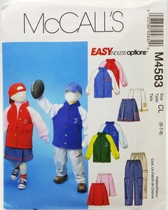 Girls Boys Sport Jacket Pull-on Pants Skirt Sewing Pattern M4583 Size 6 7 8 New  - Picture 1 of 3