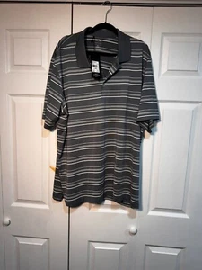 NEW Adidas XXL "Lead-White Stripe" Moisture Wicking Golf Shirt - Picture 1 of 2