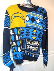 Vintage San DIego Chargers Christmas Sweater Colorful Size Small Geometric Soft - Picture 1 of 5