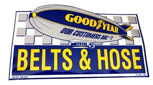 Adesivo promozionale prodotti cinghie e tubi dirigibili pneumatici Goodyear 1994 nuovo NOS - Foto 1 di 5
