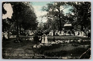 Postcard Around the Band Stand Miller Park Bloomington IL 1911 B8 - Picture 1 of 2