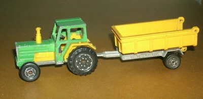 1/64 Size Farm Tracteur Tractor & Tipping Wagon Trailer - Majorette 208 / 21160 - Image 1 of 4