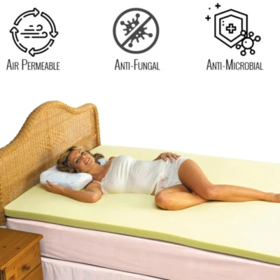 Memory Foam Mattress Topper Single Double King Orthopaedic Reflex 1-2 inch Thick