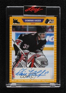 2020-21 Leaf Pro Set Memories 1989 Design Yellow /10 Dominik Hasek Auto HOF