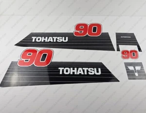 Juego de calcomanías de calcomanías de motor fueraborda Tohatsu 90 HP Automixing 2002 y anteriores - Imagen 1 de 4