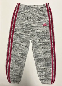 Adidas Girls Size 5 Gray Pink Soft Jogger Pants - Picture 1 of 6