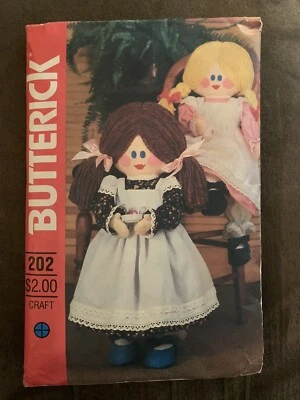 VTG Sewing Pattern Butterick 428 / 4532 / 202 Rag Doll & Clothes 23” Tall Uncut - Image 1 of 2