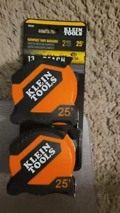 Klein Tools Compact Tape Measure 2 Pack 9525VP 25 Feet 13 Ft. Reach NEW - Picture 1 of 6