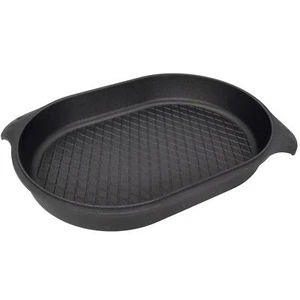 SKK Fischpfanne 42x28 cm Induktion oval Bratpfanne mit BBQ Boden & Seitengriffe - Bild 1 von 7