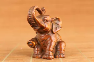 Hermosa figura china de boj tallada a mano de elefante estatua netsuke - Imagen 1 de 6