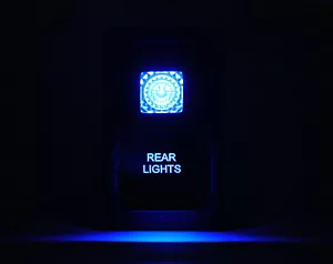 Dual LED Backlit Laser Etched REAR LIGHTS Rocker Switch - Picture 1 of 1