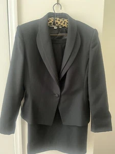 Lilli Ann -Adolph Schuman True Black Skirt Suit Approximate Sz M Midi Length VTG - Picture 1 of 8