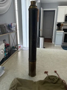 Antique 19th century 4 draw brass leather maritime telescope spy glass 24" long - Picture 1 of 3