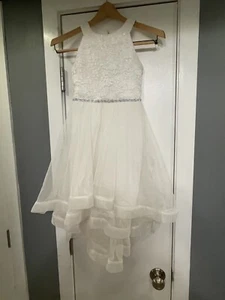 Speechless Girls' Glitter Lace-Bodice Dress Size 7 White Communion Wedding Dress - Picture 1 of 8