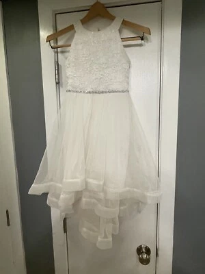 Speechless Girls' Glitter Lace-Bodice Dress Size 7 White Communion Wedding Dress - Image 1 of 4