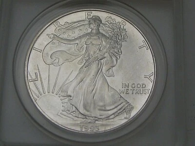 1993 Silver American Eagle ANACS MS66 Light Toning.  #29 - Image 1 of 4