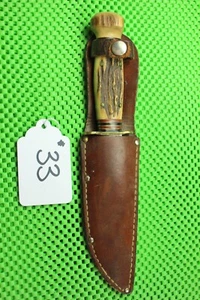 Marbles Gladstone IDEAL Knife Roller Coaster Full Stag Handle & Pommel Ref # 33 - Picture 1 of 8