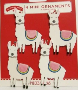4 Wooden Lama Llamas w/Flocked Saddle Ornament Set BOGO Buy 1 get 1 free! - Picture 1 of 1