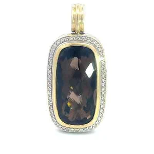David Yurman Noblesse Diamond Pendant Gemstone 18k Sterling Long Shape - Picture 1 of 8