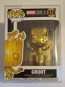 Funko Pop! Marvel Studios 10th Anniversary - Dancing Groot (Gold Chrome) #378 - Picture 1 of 6