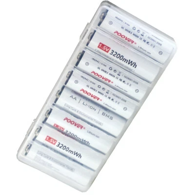 8 Li-ion AA Battery 1.5v Rechargeable Double A lr6 3200mWh Lithium AA Holder - Image 1 of 4