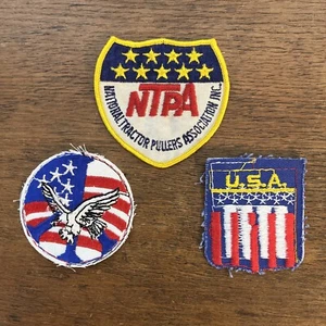 Vintage USA & NTPA Embroidered Sew on Patches Set of 3 - Picture 1 of 3