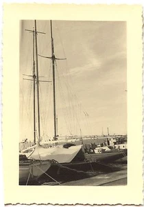 Voiliers bateaux port de plaisance - photo ancienne an. 1930 40 - Picture 1 of 1