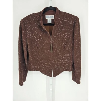 Женская повседневная куртка Jessica Howard с длинным рукавом на коричневой молнии спереди размер 16 - Изображение 1 из 4