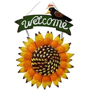 Sunflower Welcome Sign Metal Hanging Welcome Plaque for Wall Front Door - G - Picture 1 of 7
