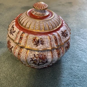 Vintage Dahl Jensen Copenhagen Crackle Glazed Covered Dish LE 241/704 - Picture 1 of 5