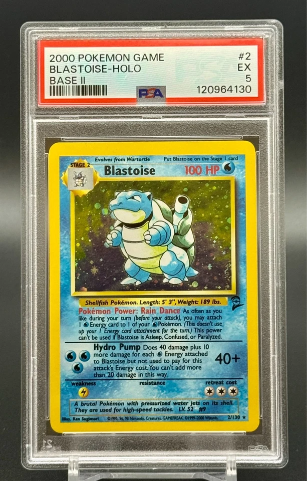 Pokémon 2000 Base Set 2 Blastoise Holo PSA 5 - Big 3 Rare - Image 1 of 2